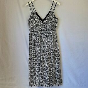 J.Crew Double Strap Cotton Sundress Navy & White Size 4